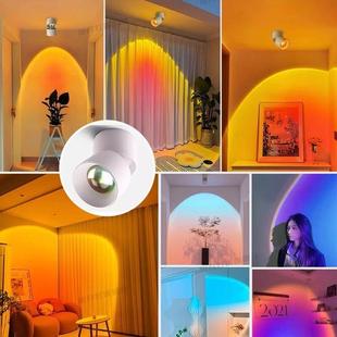 网红爆款夕阳红射灯走廊过道背景灯筒灯明装日落氛围灯日不落落日