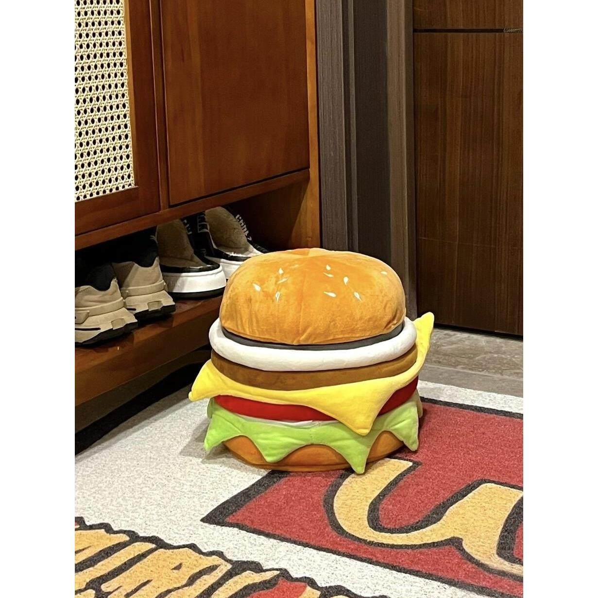 汉堡收纳凳小凳子家用可爱储物可坐板凳换鞋矮凳儿童坐墩房间装饰,收纳整理,收纳凳,淘宝优惠券,粉丝福利购,淘宝优惠卷