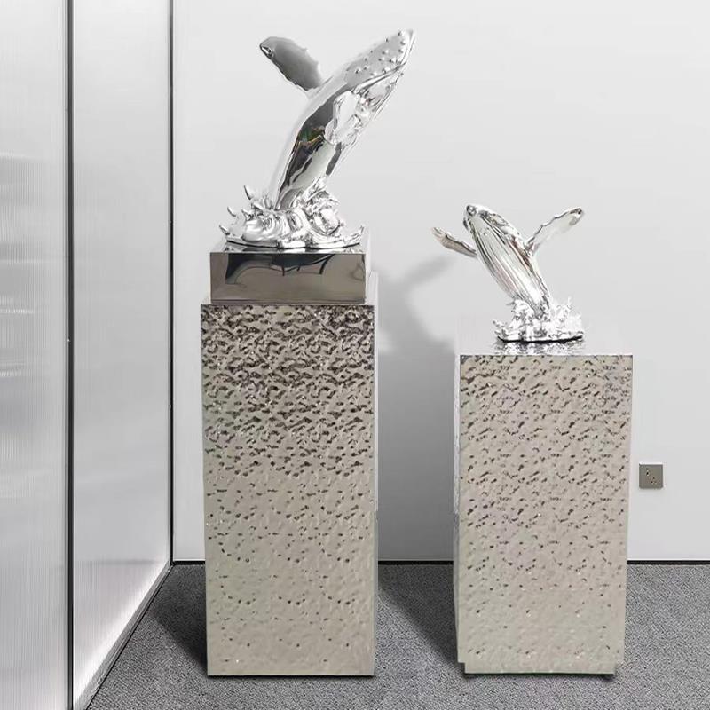 落地不锈钢雕塑底座展示台摆件样板房售楼处展厅店面创意摆台装饰