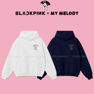 BLACKPINK美乐蒂MELODY周边同款连帽卫衣男女春秋印花外套上衣