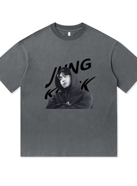 BTS防弹少年团田柾国粉丝应援周边重磅纯棉T恤半袖杉情侣男女同款