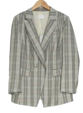 睐家专柜精选品牌女装高端休闲时尚气质百搭女士格子西服-100626