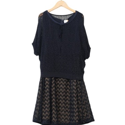 睐家精选品牌女装高端休闲时尚气质百搭女藏蓝色连衣裙睐A2-15116