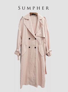 【广州杰哥Jack】Sumpher卓家专柜时尚高端气质粉红色风衣-3816