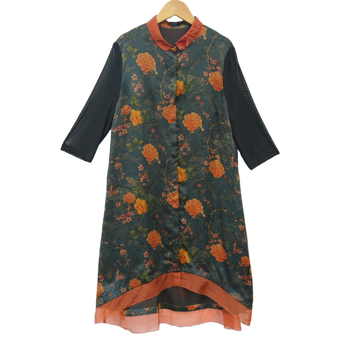 【遇见天XYS】精选新款高端国风黑花连衣裙-10062B-5