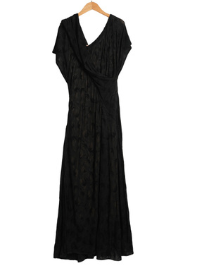 【卡利亚里】A2折扣女装高端洋气百搭气质黑色连衣裙-L0043