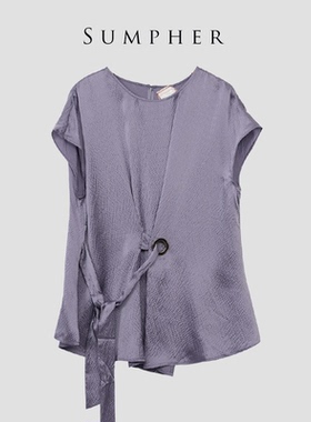 睐家精选品牌女装高端休闲时尚气质百搭女紫色上衣睐A2-18656