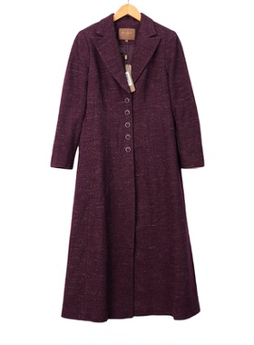 慕天姿精选品牌女装高端时尚气质百搭酒红色大衣慕天姿A4-33312