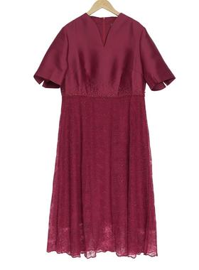 慕天姿精选品牌女装高端时尚气质百搭红色连衣裙慕天姿A1-12952