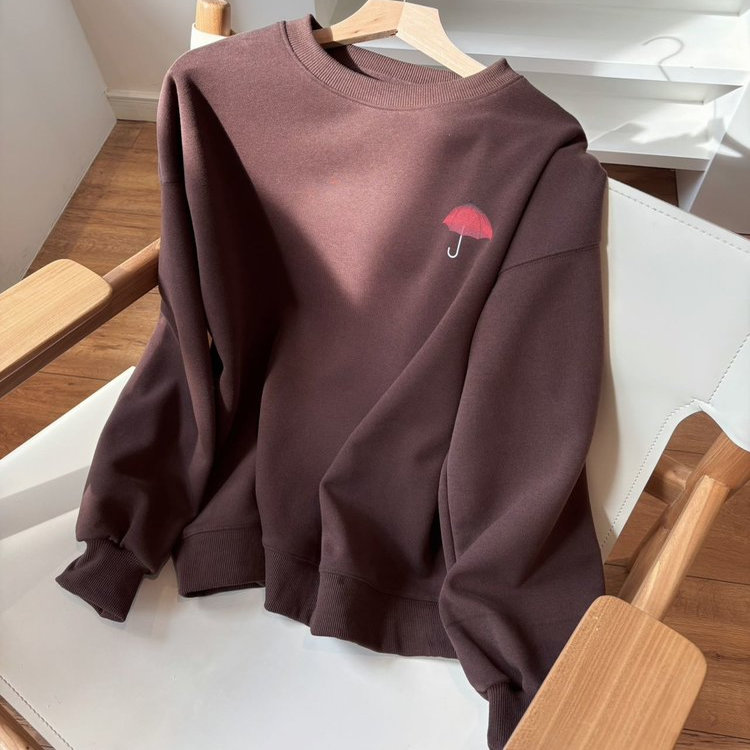 小雨伞印花宽松卫衣 D101