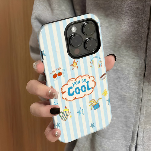 个性竖纹cool适用苹果16菲林手机壳iphone15promax华为pura80荣耀mate70小米nova14红米opporeno三星vivo一加