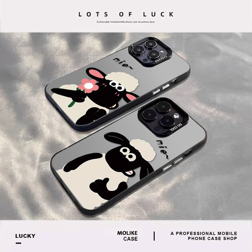 适用苹果16情侣小羊iphone15promax华为pura70男女款手机壳mate60小米nova14荣耀oppo趣味vivo红米iQOO13可爱