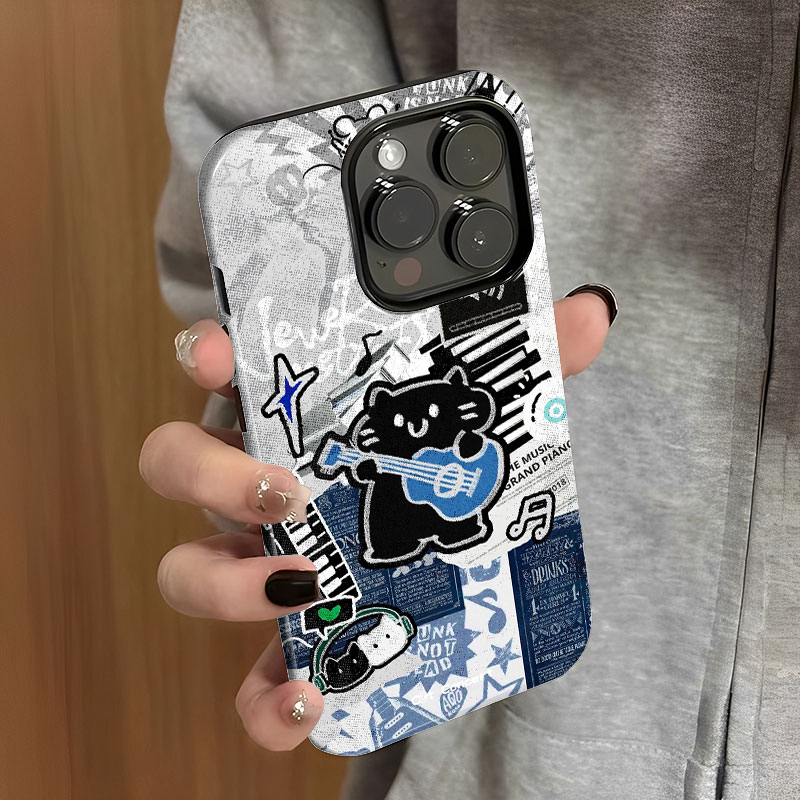 猫猫摇滚适用苹果17菲林手机壳iphone16promax华为pura80荣耀mate70小米nova14红米opporeno三星vivo一加iQOO