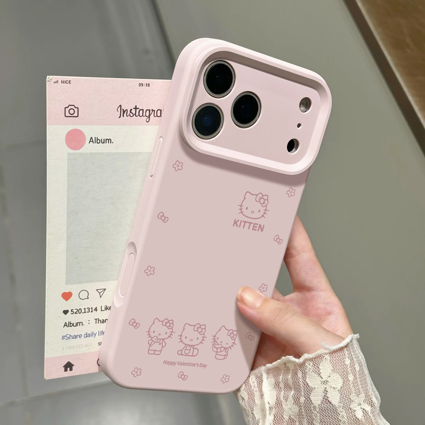 粉色蝴蝶结猫咪适用苹果18手机壳iphone17promax可爱16plus新款15高级感14简约13磁吸12软11液态硅胶x女生air