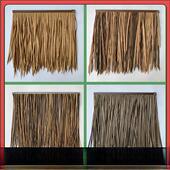 模拟茅草亭塑料稻草铝茅草棚木屋檐农场装 饰毛屋顶人造假Pe瓦