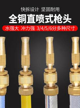 直喷多功能3分4分5分6水管铜高压洗车水枪家用清洗汽车洗车器喷头