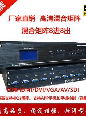 高清无缝拼接混合矩阵8进8出4/12/16/24/32HDMI/DVIVGA/AV处理器