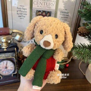 Yummy小狗围巾甜美兔围脖jellycat玩偶圣诞围巾16cm巴塞罗熊围巾