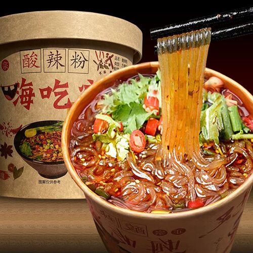 【买6桶送6桶】重庆酸辣粉大桶装正宗宽细粉泡面香辣速食1整箱1桶