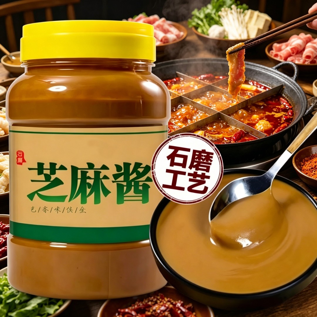 芝麻酱】农家石磨芝麻酱麻汁芝麻酱原味芝麻火锅蘸料醇厚浓郁调味