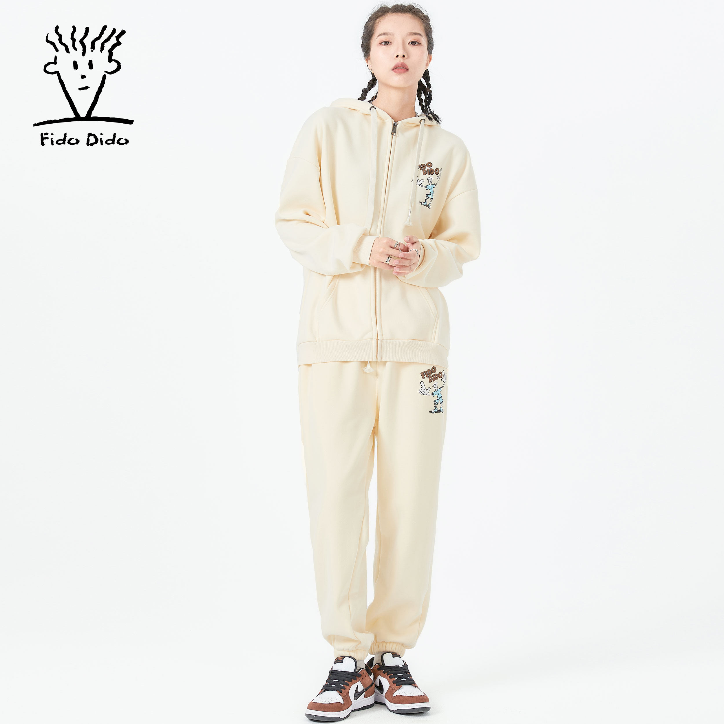 fido dido七喜小子运动休闲套装加绒fdcsu0017hj