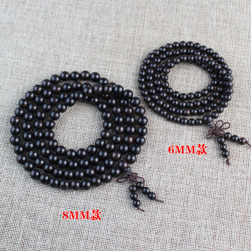 菩提之乡中国海南黑檀木手串佛珠手链108颗6/8mm多层男女饰品礼物
