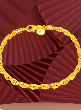 钻石之乡河南商丘直销气质银麻绳手链饰品欧美热卖闪扭绳手a0088