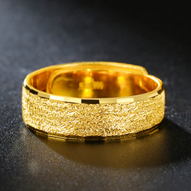 钻石之乡河南柘城河南人工钻石真空电镀24K磨砂车花戒指 闪砂沙面