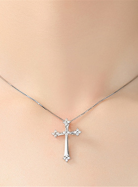 钻石之乡河南商丘金嘉华欧美几何十字形镶钻吊坠项链 大十字a0004