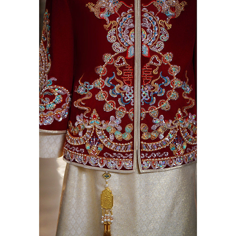 新郎秀禾服2025新款男装新中式接亲礼服唐装男士龙凤褂结婚a4522