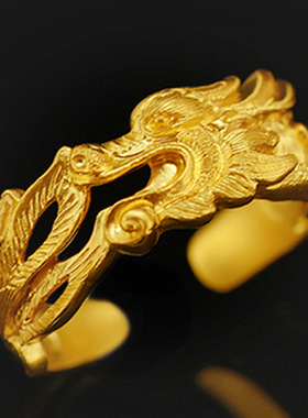 钻石之乡河南商丘手工雕刻古法龙骧麟振戒指 新品霸气龙纹祥a0060