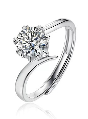 钻石之乡河南钻石商丘钻石1克拉雪花扭臂戒指有腰码能过测钻a2583