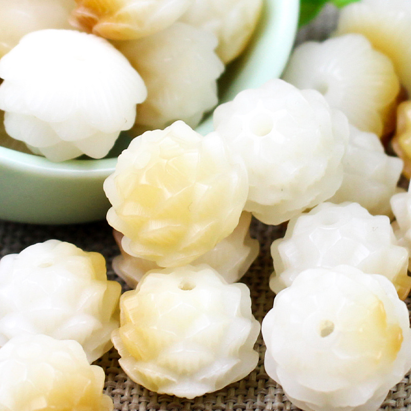 菩提之乡中国海南菩提根莲花散珠炭烧风化吊坠佛珠小挂件DIY手串