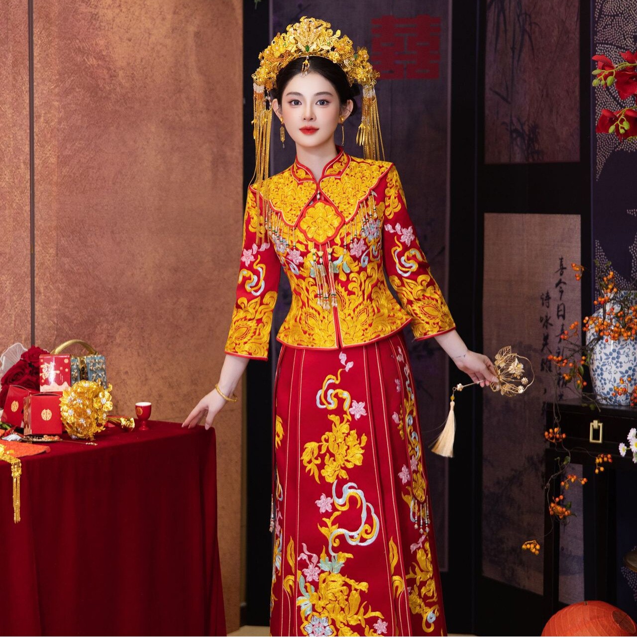 【金穗】新娘龙凤褂嫁衣2025新款结婚秀禾服新中式新娘出阁a5146