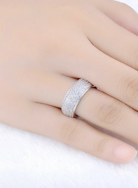 钻石之乡河南商丘抖音直播镀18K金圆圈满钻微镶锆石戒指 豪a2580