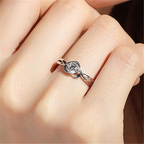 钻石之乡河南商丘韩版潮流时尚心形镶钻戒指 快手直播推荐开a0173