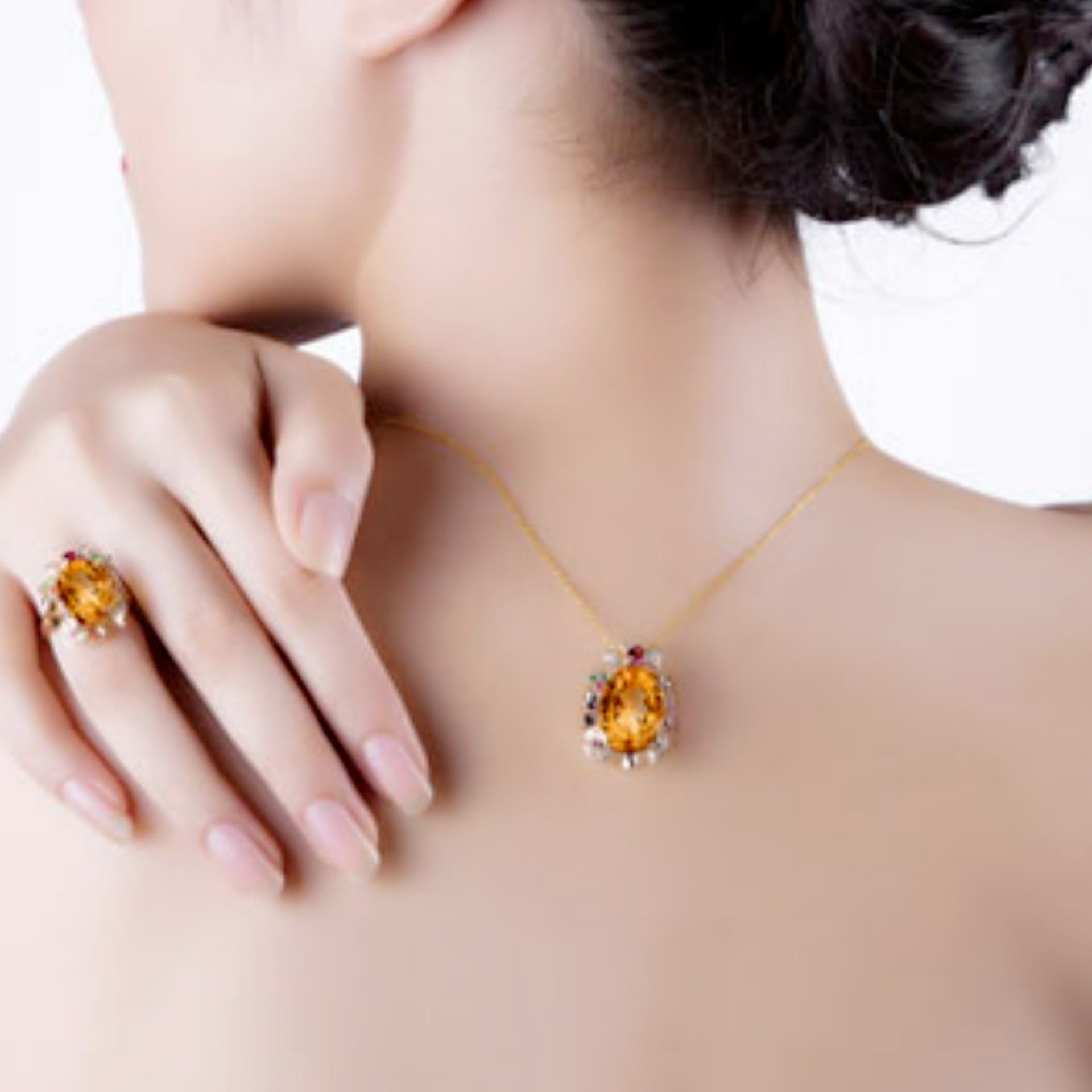 钻石之乡河南商丘抖音快手直播热卖花朵戒指吊坠首饰套装仿a2771