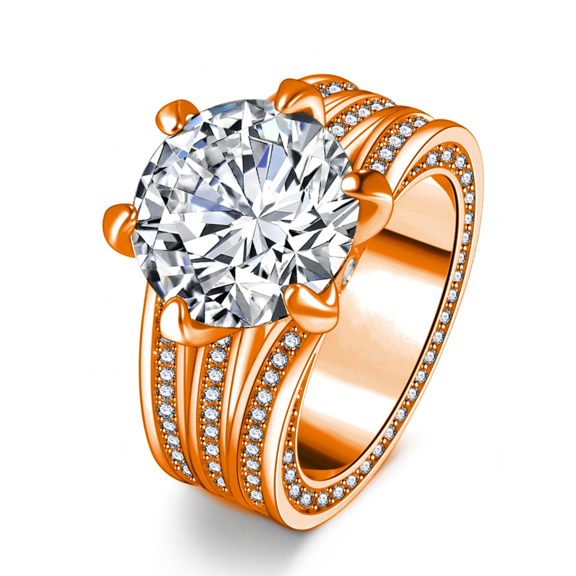 钻石之乡河南商丘抖音快手直播热卖戒指镶10克拉高碳钻烟花a2591