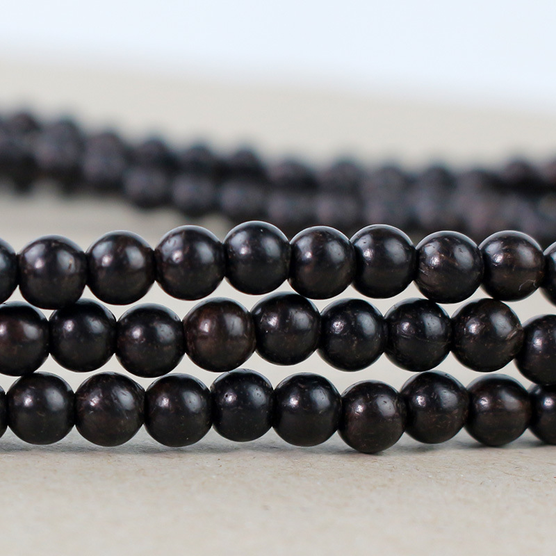 菩提之乡中国海南黑檀木手链216颗4MM迷你佛珠念珠饰品复古民族风