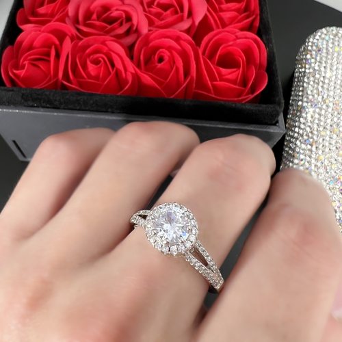 钻石之乡河南商丘气质满钻经典微镶锆石圆包戒指女 直播货源a0054