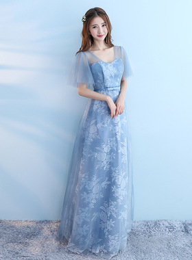 伴娘服长款2026新款冬季结婚婚礼晚礼服姐妹服姐妹团显瘦伴a4466