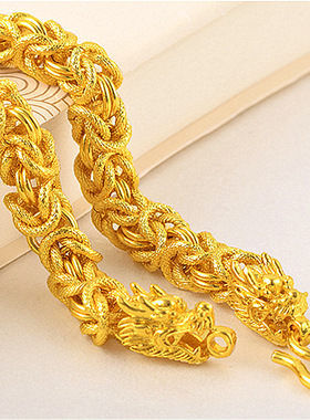 钻石之乡河南商丘厂家直销越南仿金磨砂龙头手链男复古霸气a2823