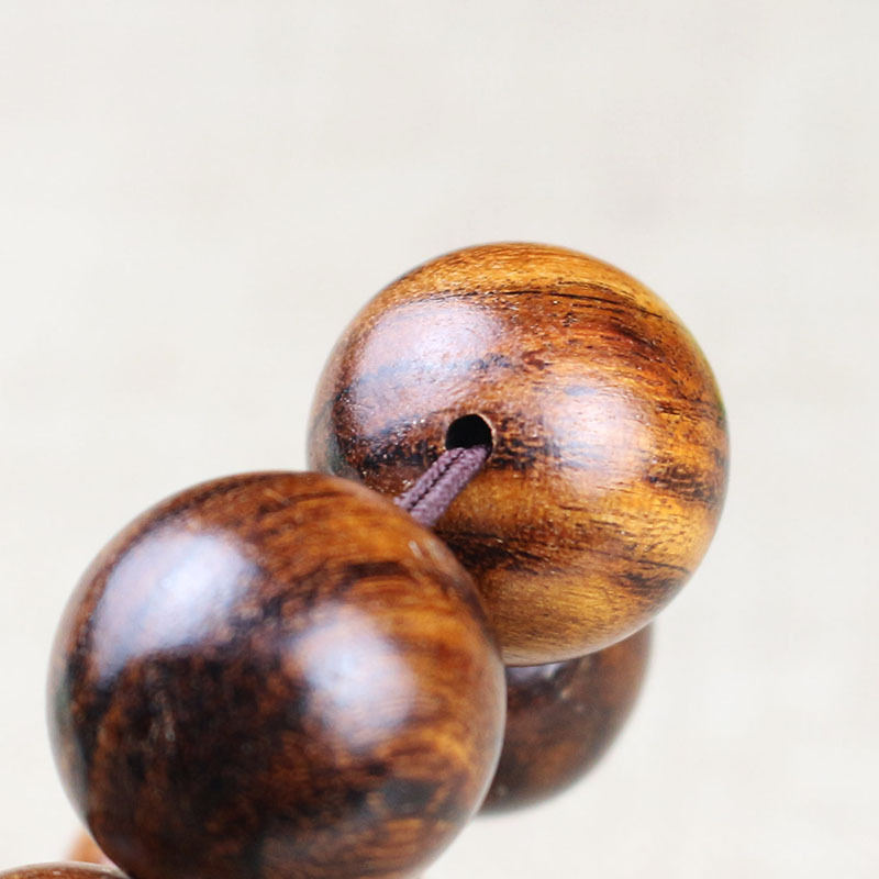 菩提之乡中国海南印尼黄花梨手串8/20MM虎皮纹单圈108颗佛珠手链