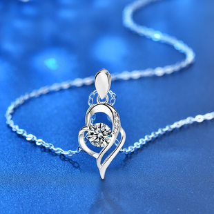 钻石之乡河南商丘钻石925纯银天使之翼项链女ins风气质吊坠a2562