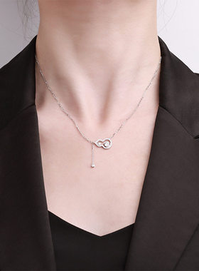 河南钻石商丘人工钻黑丝流苏葫芦项链女新中式轻奢小众高级a2628