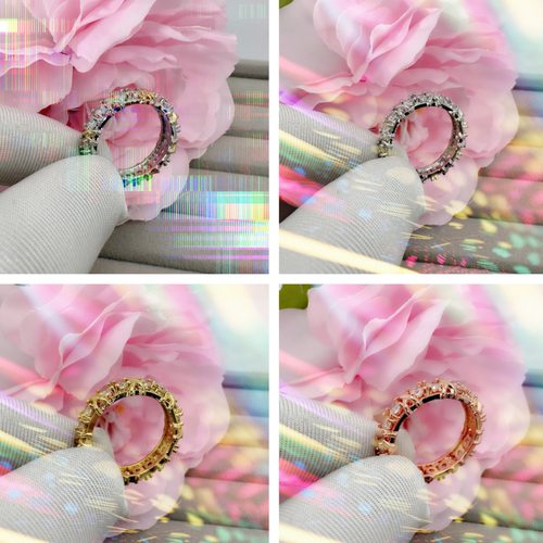 钻石之乡河南商丘金嘉华速卖通锆石双色戒指 女士交单排钻色a2330