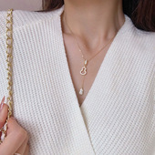 轻奢微镶锆流苏款 葫芦项链小众简约百搭 569厂家a3027