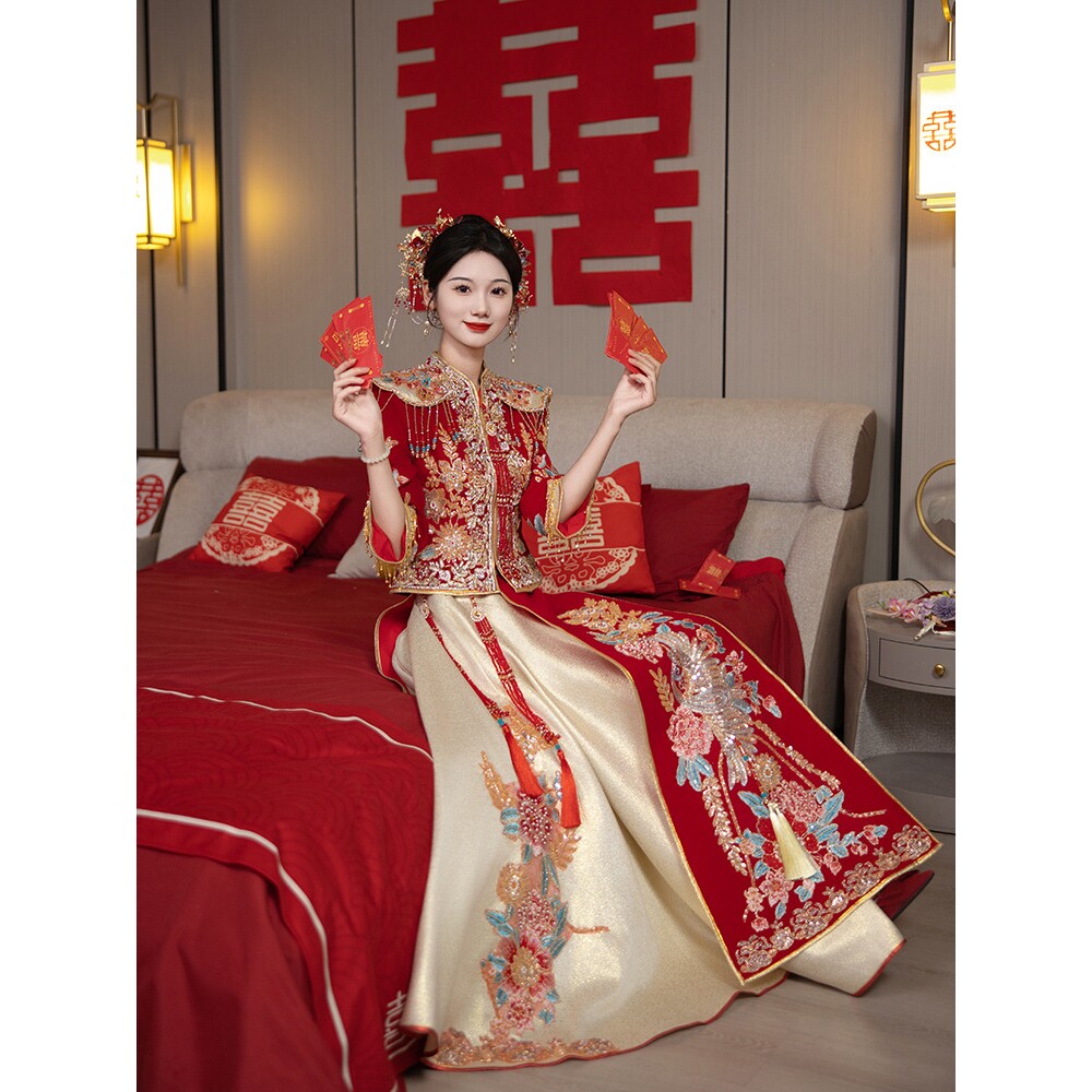 重工秀禾服婚服2025新款新娘结婚礼服中式嫁衣高级感敬酒服a4188