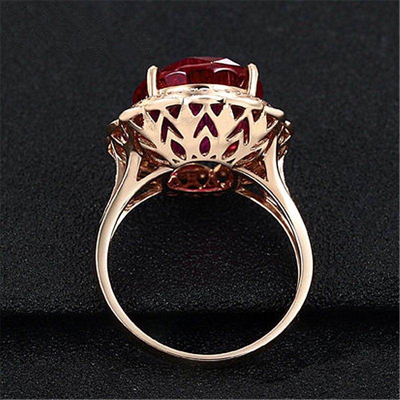 钻石之乡河南商丘热卖ins彩色红宝石花朵戒指 气质大克拉豪a1365