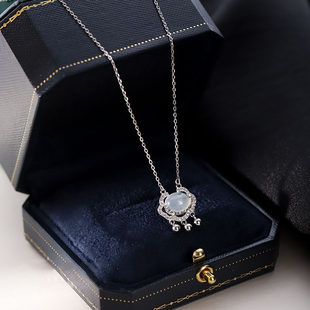 河南钻石商丘钻石河南人造钻石纯银项链女ins轻奢吊坠锁骨套a2598